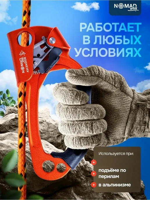 Nomad Way Жумар правый для альпинизма и скалолазания, черный