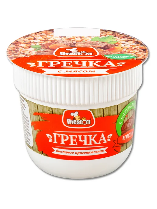 Preston Гречка быстрого приготовления «Мясо» в стакане 55 г, 55 г, фото 2