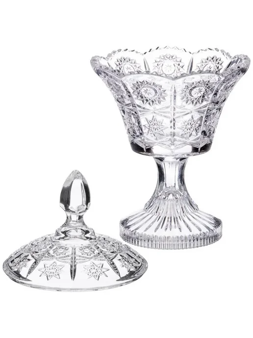 Технодом Конфетница на ножке "Muza Crystal", 12х12х20 см, 12x20 см, фото 2