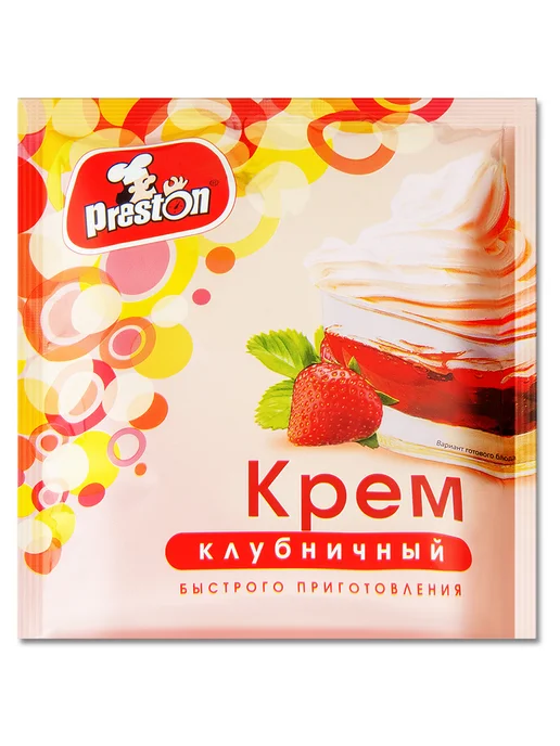 Preston Сухая смесь для крема «Клубника» для тортов и десертов 100 г, 100 г, фото 2