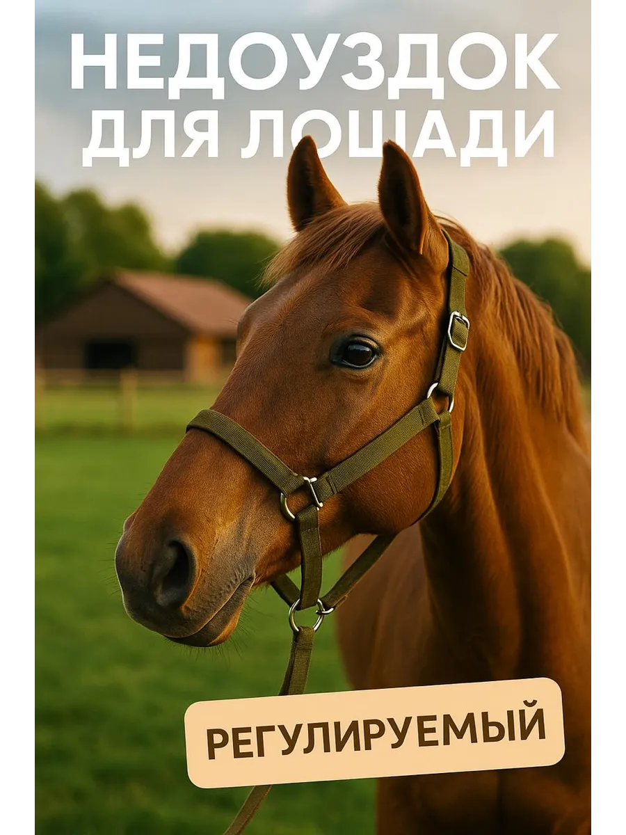 Недоуздок для лошади и пони универсальный