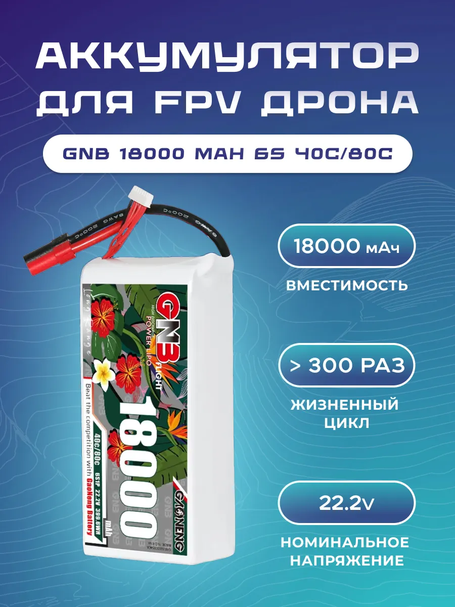 Gaoneng GNB 6S 22.2V 18000mAh 40C Lipo battery