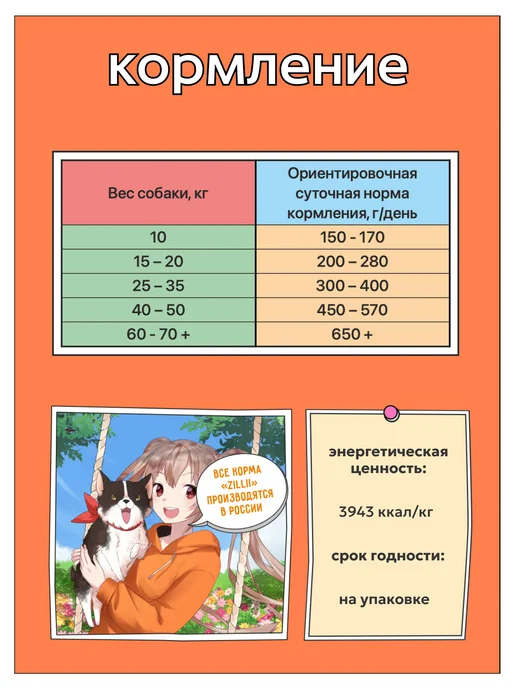 Сухой корм Zillii для собак, индейка, мясо, 3 кг, фото 4