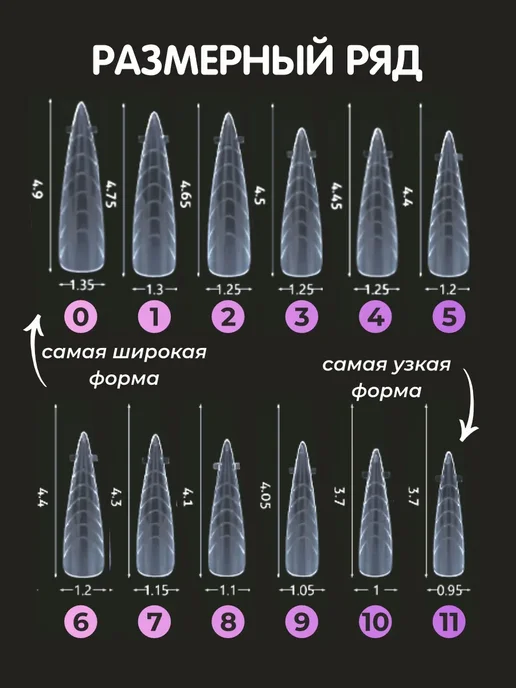 Верхние формы для наращивания ногтей 5 форм, белый, фото 5