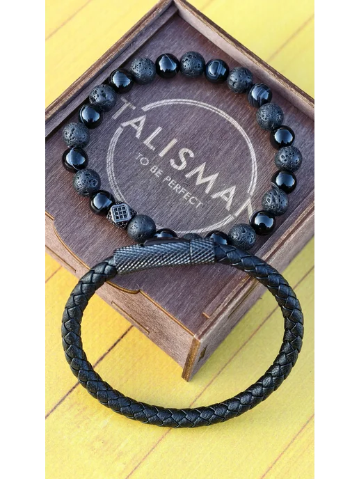 TALISMAN. Браслет из натуральных камней, черный, фото 3