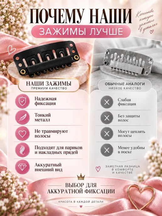 Спутник Дом Зажимы для париков и накладных волос, черный, фото 5