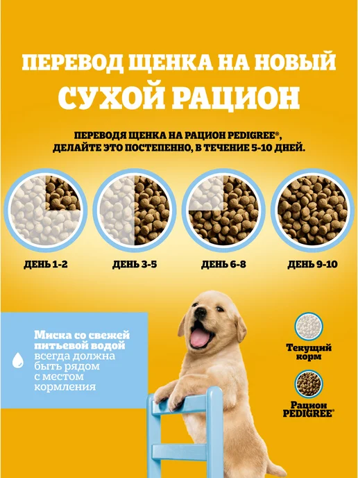 Сухой корм PEDIGREE Cухой для собак, щенки, курица, 2 кг, фото 5