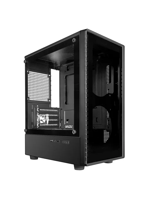 Ginzzu Корпус для ПК сталь 0.5 ATX 2 USB без БП, 0 5