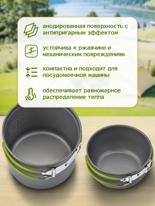 pabk Котелок походный туристический с приборами, вариант, фото 4