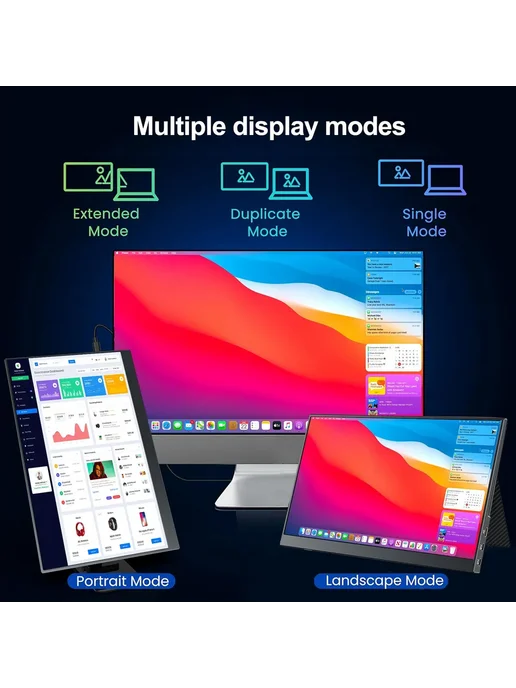 Unew 15,6 - дюймовый монитор 120HZ, черный матовый, черный, фото 6