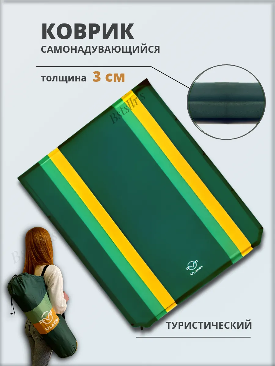 Матрас коврик для кемпинга самонадувающийся двухместный