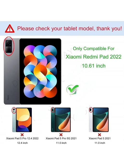 Fanoya Чехол для планшета Xiaomi Redmi Pad 2022 10,61 дюйма, синий, фото 2