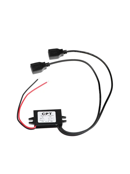 TORSO Преобразователь напряжения 12 - 5 В, 2 USB, 3 А, вариант