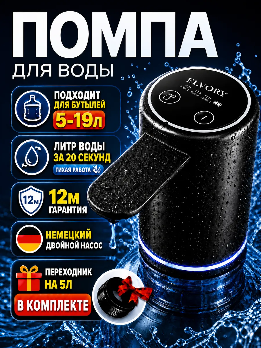Помпа для воды электрическая 19л мощная