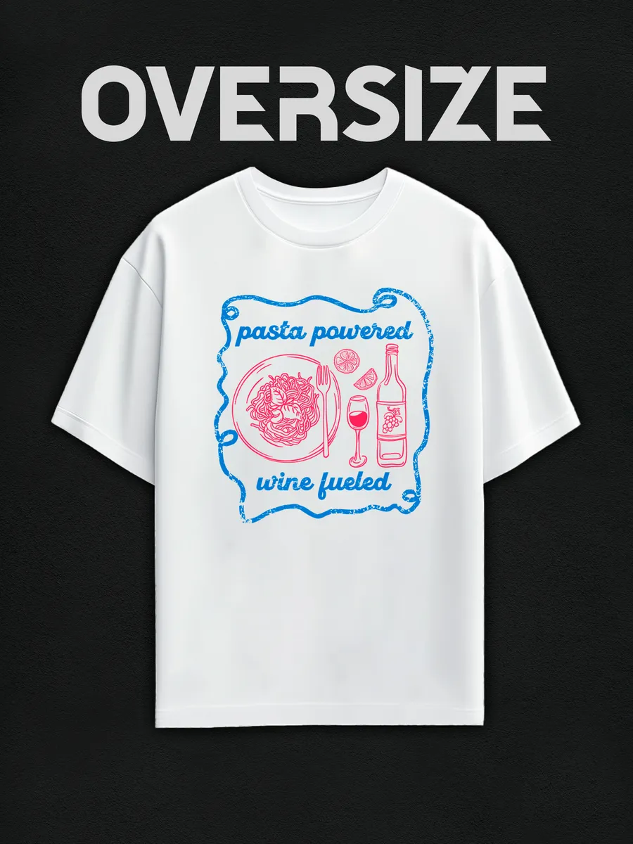Футболка оверсайз с принтом пинтерест pasta