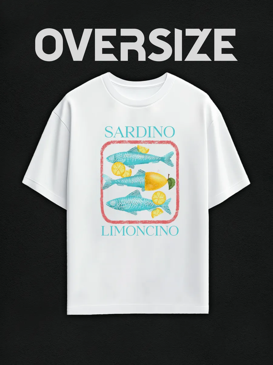 Футболка оверсайз с принтом пинтерест sardino limoncino