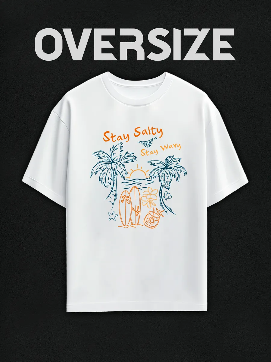 Футболка оверсайз с пляжным принтом пинтерест