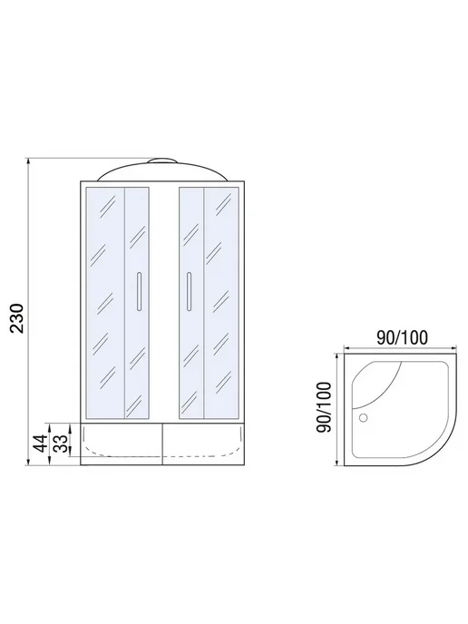 МОНОМАХ Душевая кабина XL 100 44 С МЗ, белый, фото 4