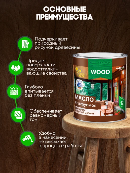 Farbitex Масло для дерева 0,75 л, 750 мл, фото 2