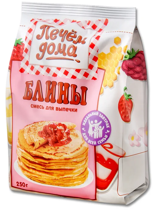 Русский Продукт Смесь для выпечки оладьев и блинов Печем дома, 250 г, 250 г, фото 2