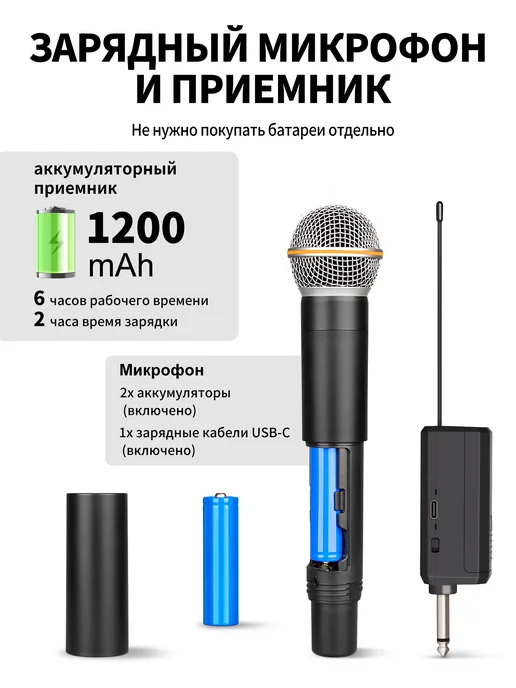 Depusheng S2 Перезаряжаемый ручной беспроводной микрофон, вариант, фото 7