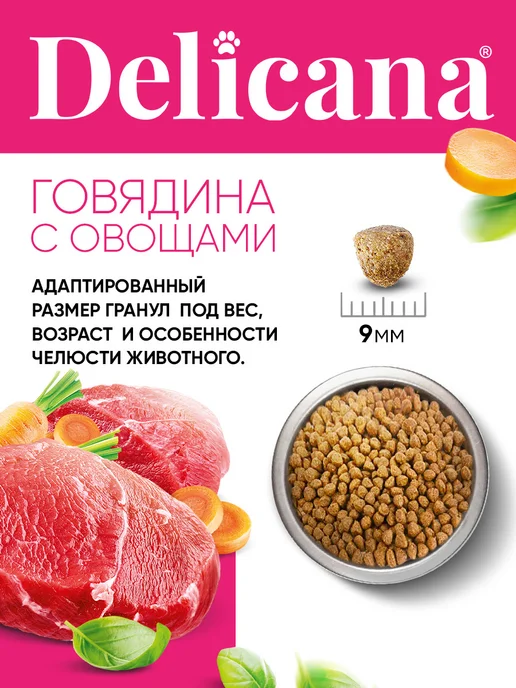 Сухой корм Delicana для собак, мелкие, говядина, 0,4 кг, фото 7