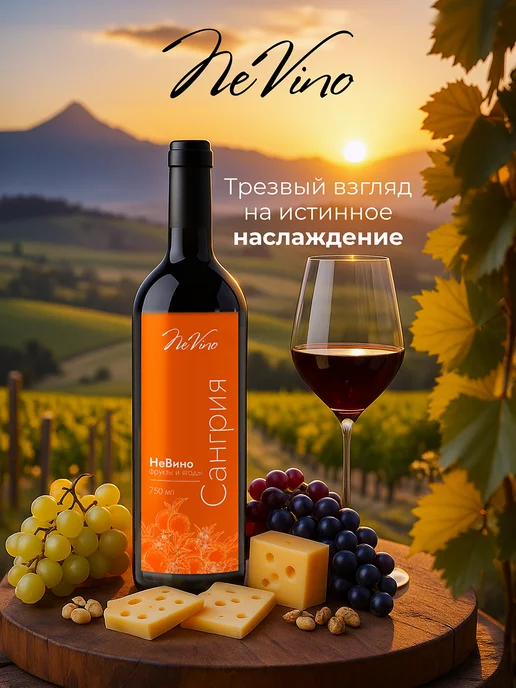 NeVino Безалкогольное вино Сангрия фруктовый напиток 750 мл, 750 мл, фото 4