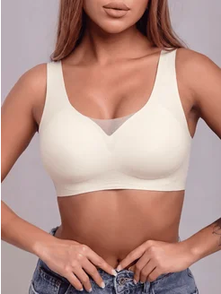 Бюстгальтер женский бесшовный белый больших размеров