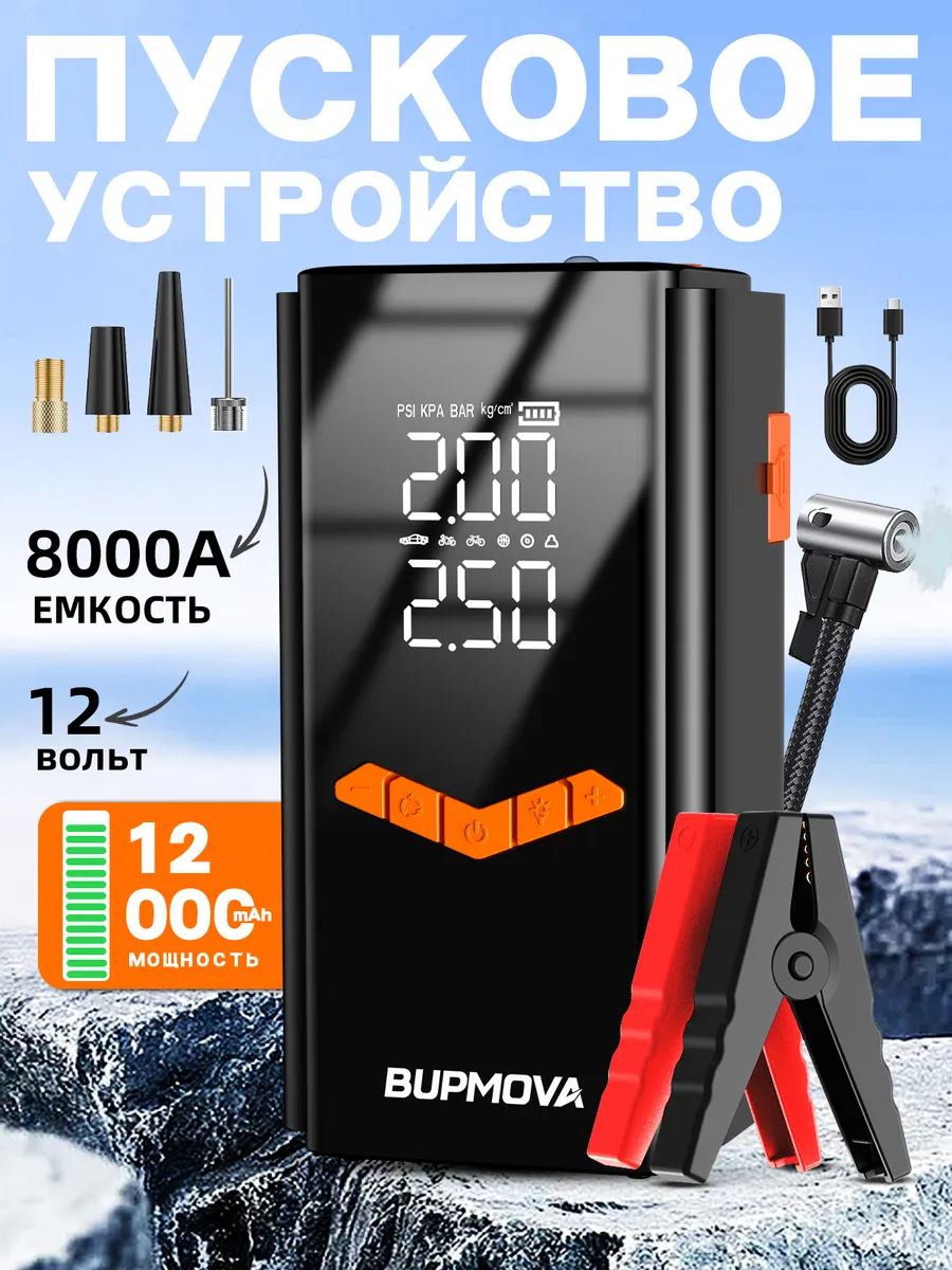 Пусковое устройство для автомобиля с компрессором