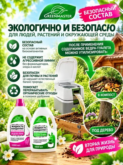 Концентрат для верхнего и нижнего бачка биотуалета, 2x0.95л, 0,95 л, фото 3