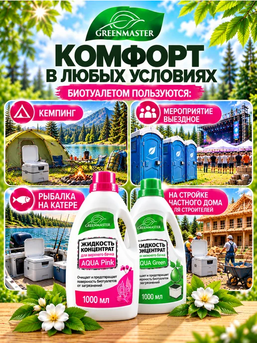 Концентрат для верхнего и нижнего бачка биотуалета, 2x0.95л, 0,95 л, фото 4