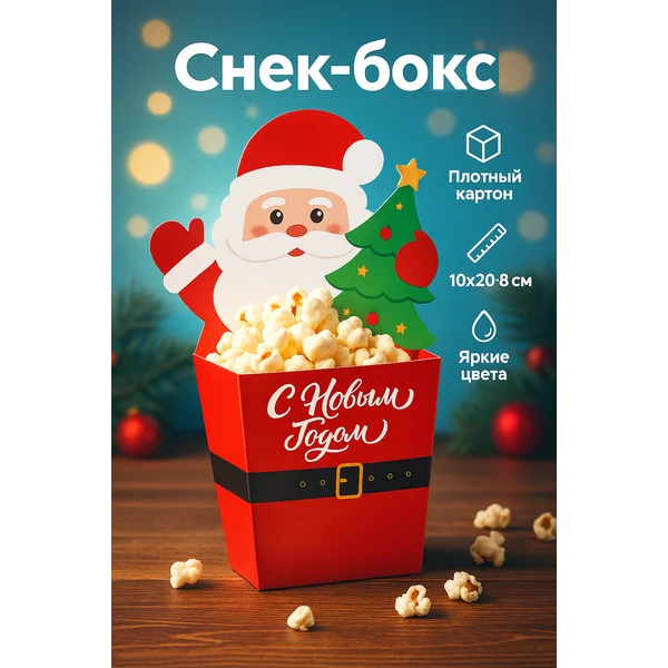 Снек-бокс для попкорна и снеков "С Новым годом"