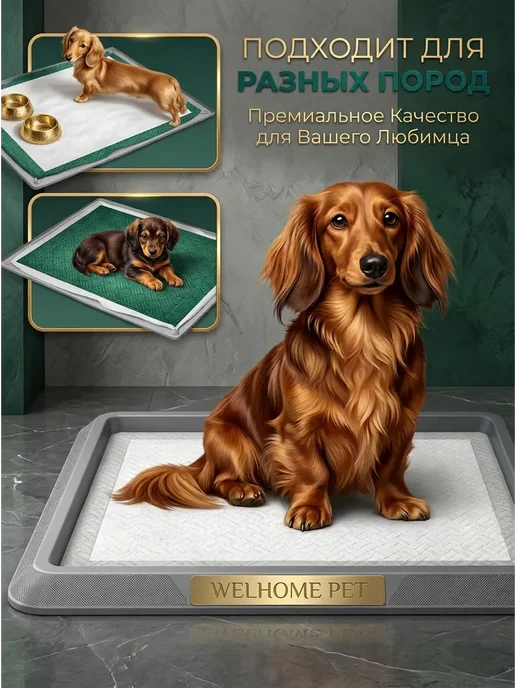 WELHOME PET Силиконовый лоток для собак под пеленку 60х90 туалет коврик, 60x90, фото 5