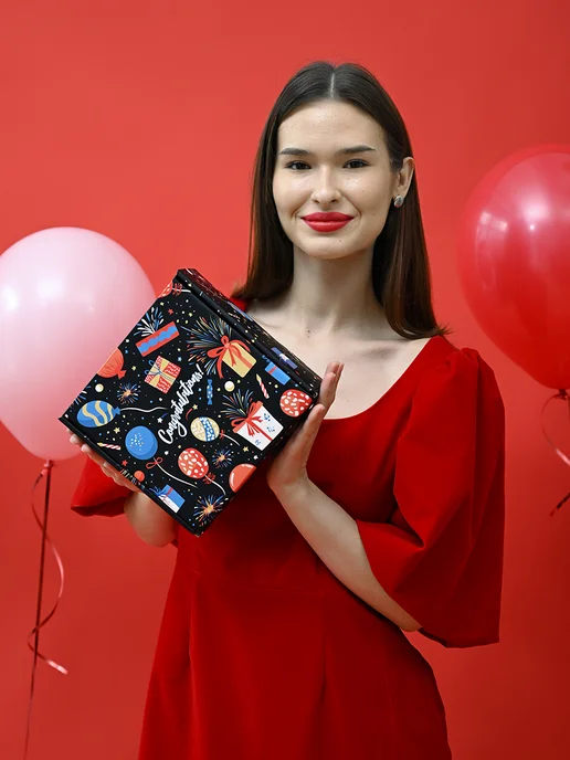 BE SMART Квадратная подарочная коробка с наполнителем, синий, фото 3