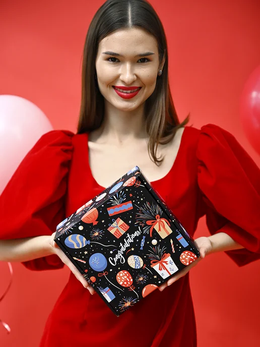 BE SMART Квадратная подарочная коробка с наполнителем, синий, фото 4