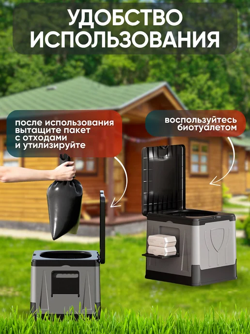 без бренда Биотуалет переносной туристический, черный, фото 2