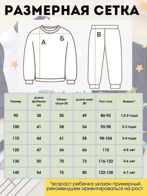 Хлопковая пижама детская трикотажная со штанами, голубой, фото 4