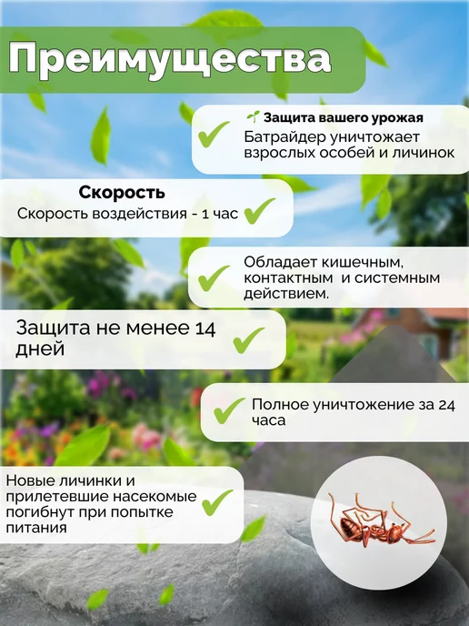 Avgust Пестицид Батрайдер СК от вредителей для растений, вариант, фото 2