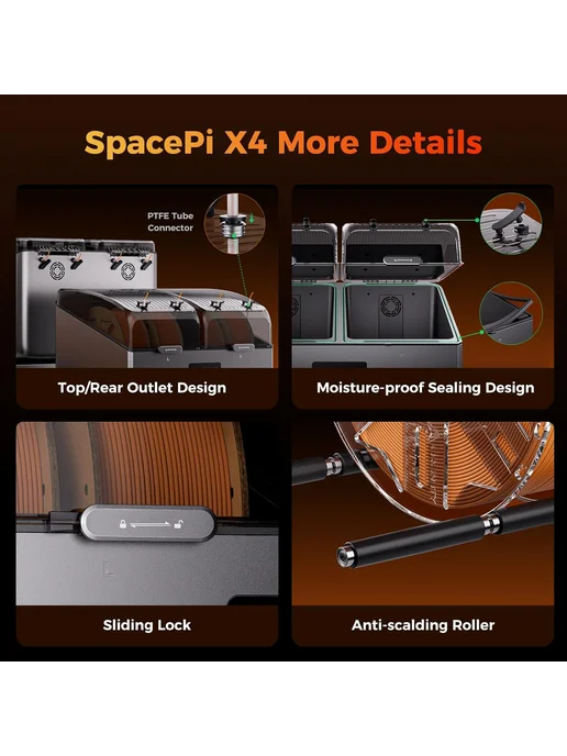 Creality Сушилка для филамента Space Pi X4 для 3D-принтера, вариант, фото 3
