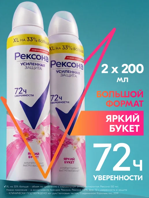 РЕКСОНА Дезодорант для ног и обуви мужской и женский спрей 150мл 2шт, 200 мл, 2 шт