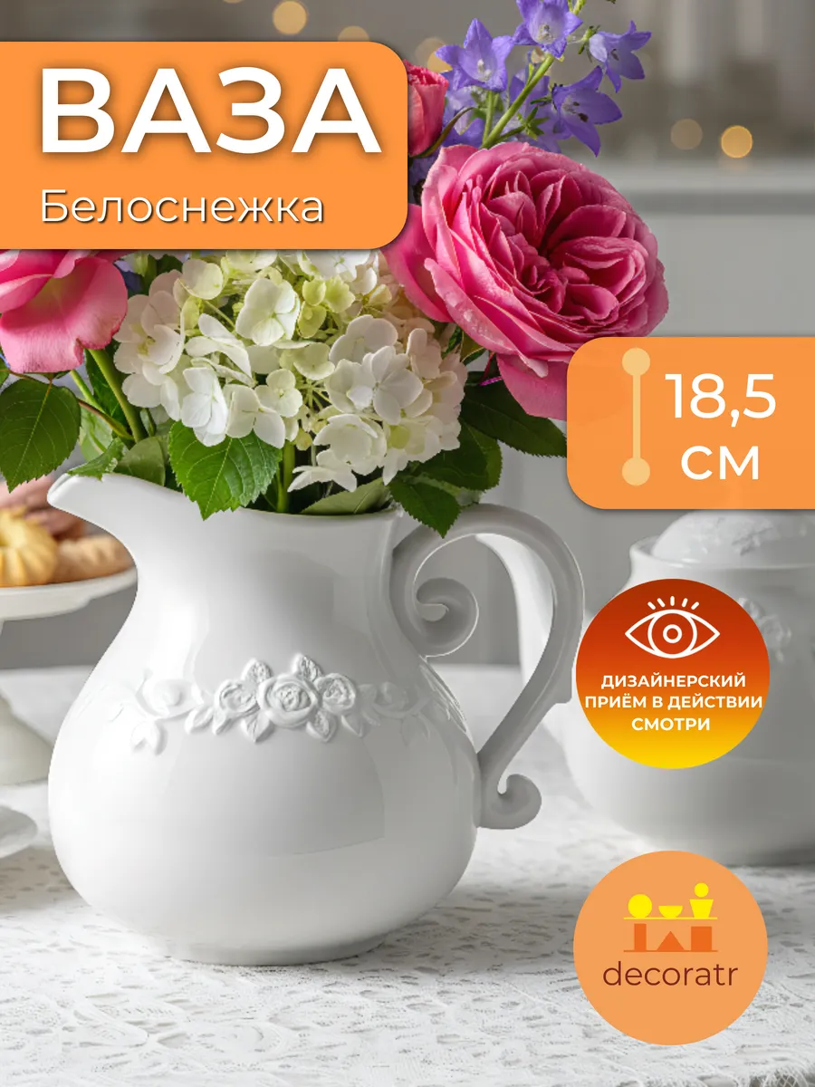 Ваза 19*15*18.5 Белый RT060