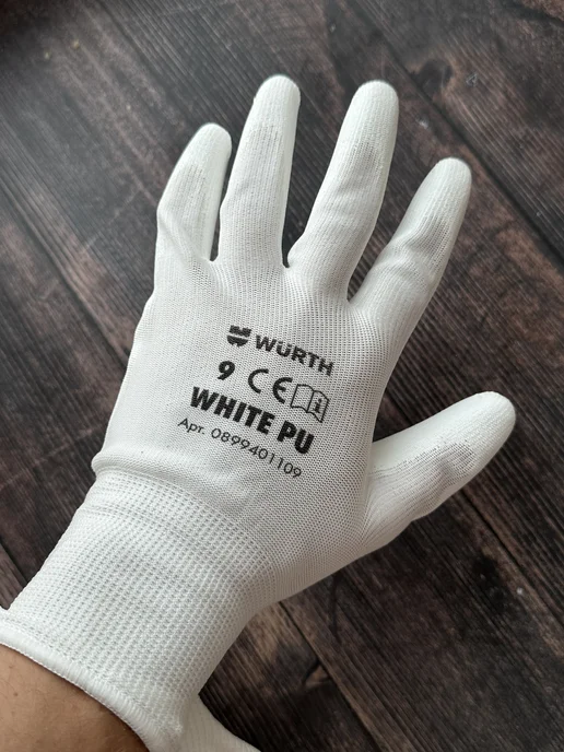WURTH Перчатки защитные рабочие Вюрт Вумакс White PU, белый, фото 3