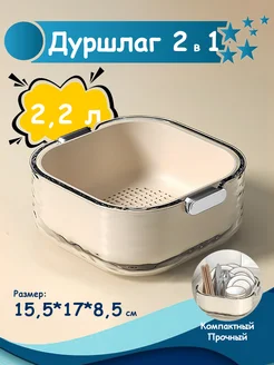 Дуршлаг кухонный с поддоном для промывания 471890556 купить за 278 ₽ в интернет‑магазине Wildberries