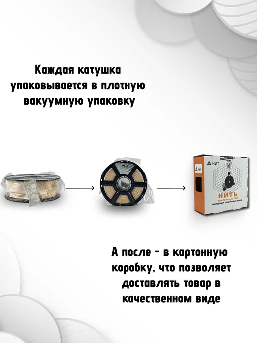НИТ Пластик для 3D принтера PLA 1.75 мм 1 кг слоновая кость, 1 кг, фото 5