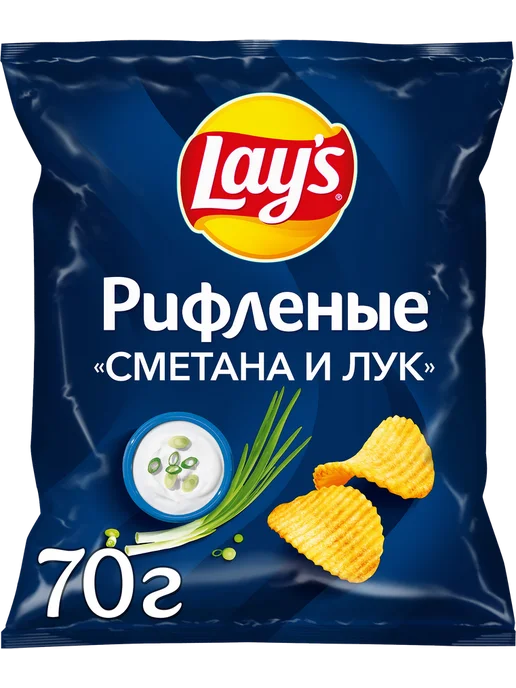 Lay's Чипсы со вкусом сметаны и лука, 70г, 70 г, фото 2