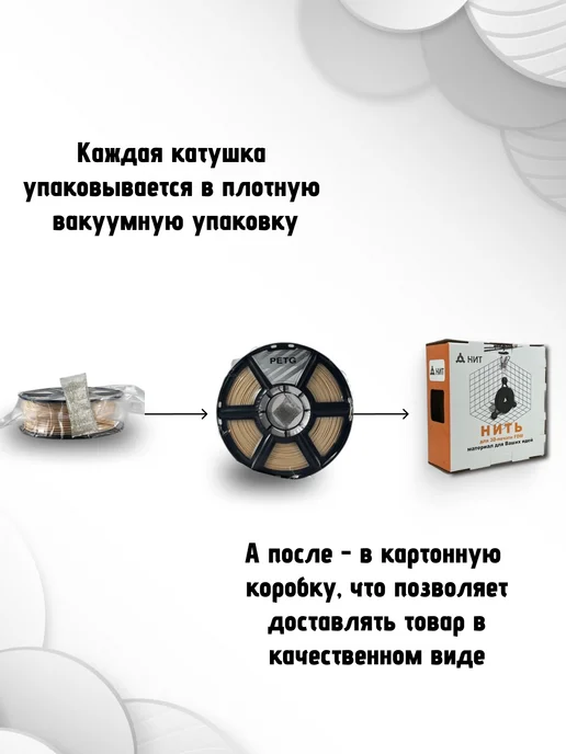 НИТ Пластик для 3D принтера PETG 1.75 мм 1 кг слоновая кость, 1 кг, фото 6