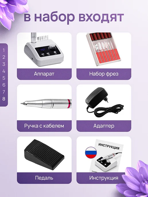 ELLA Аппарат для маникюра и педикюра профессиональный, вариант, фото 7