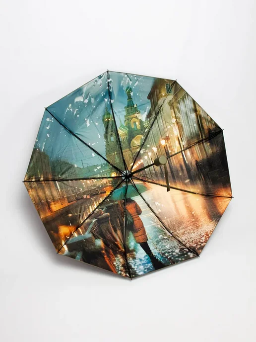 Umbrella Зонт арт.1030 Спас на Крови, зеленый, фото 2