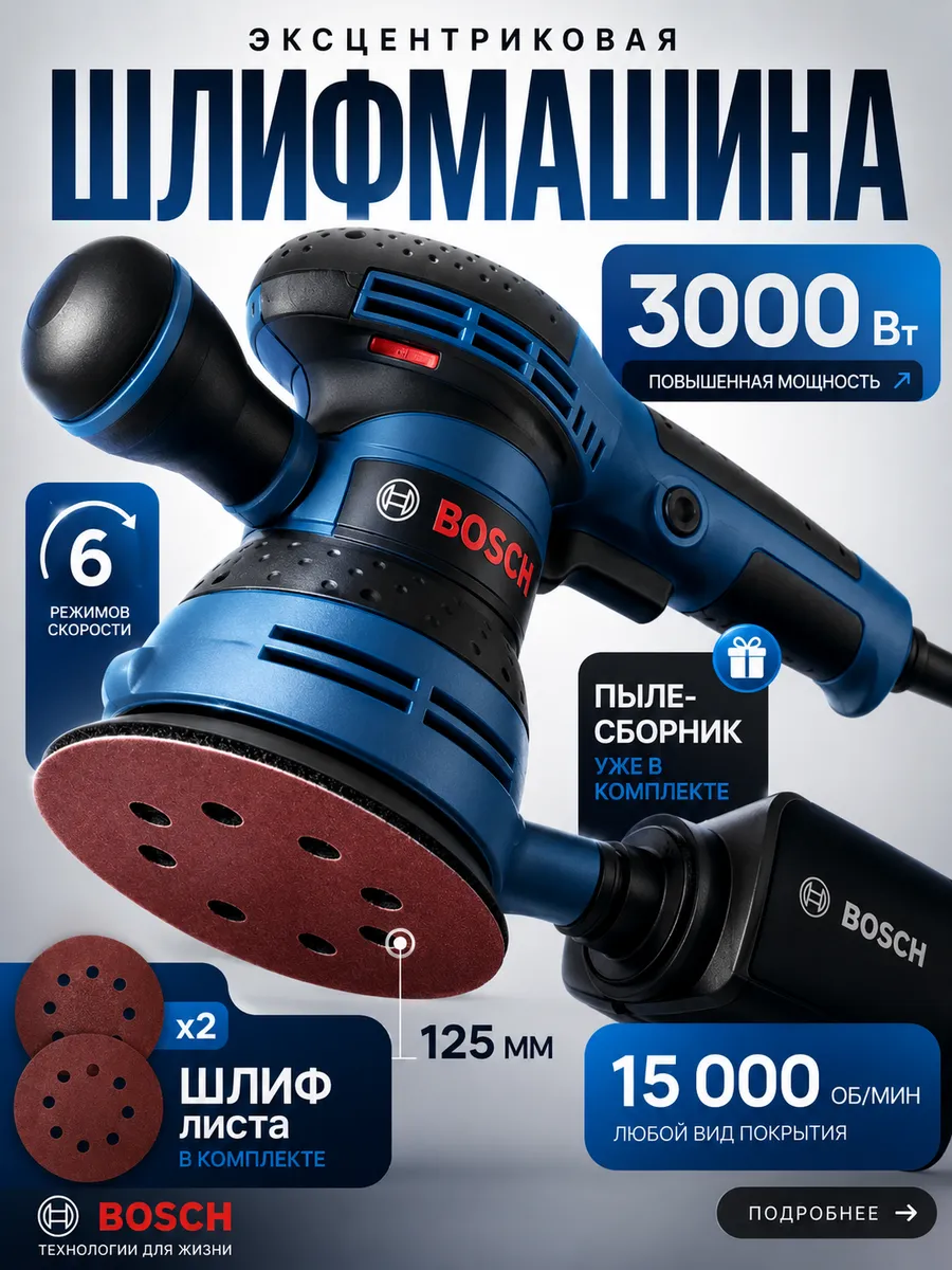 Шлифовальная машинка эксцентриковая 125мм