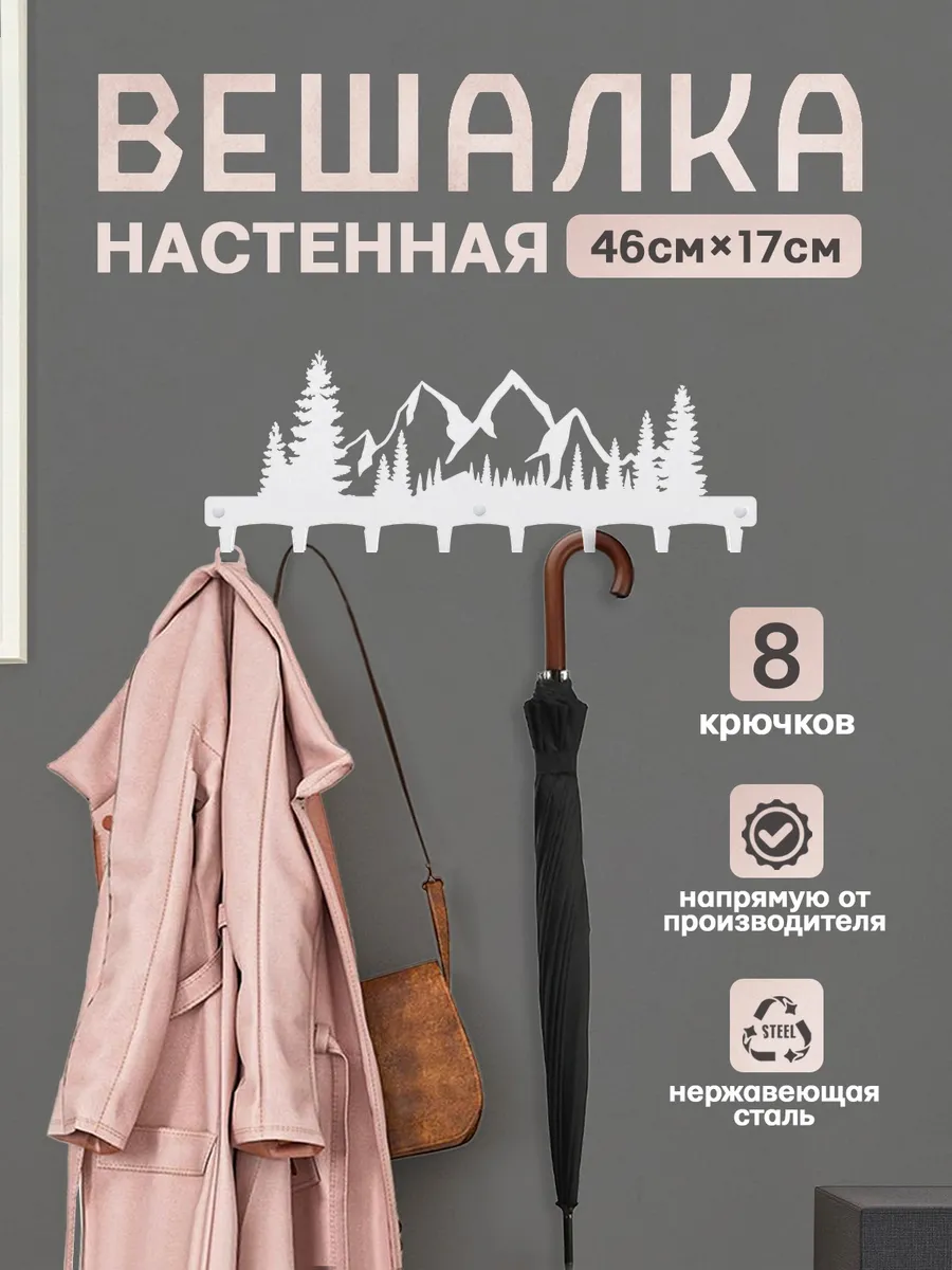 Вешалка настенная для одежды в прихожую лофт